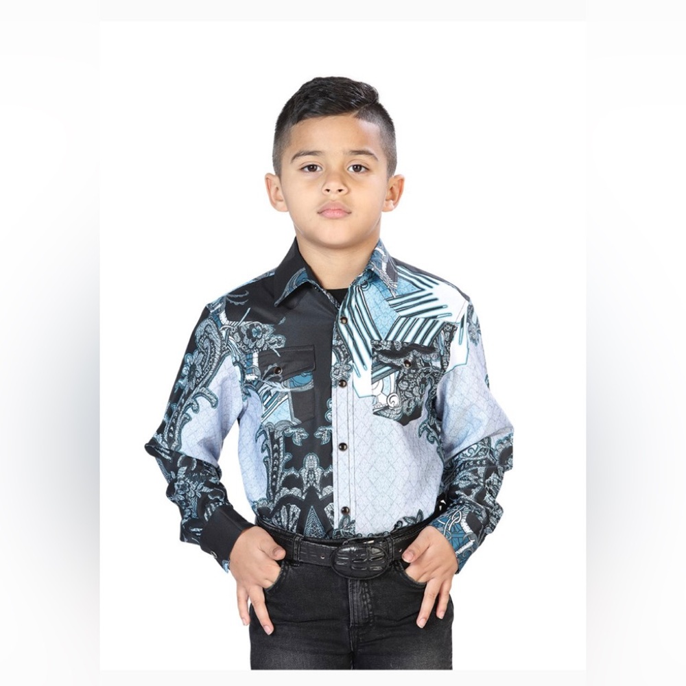 Black Button Up Kids Shirt